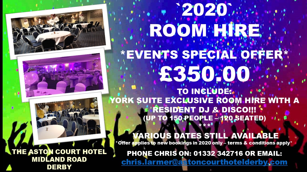 Private Party Venue In Derby City Centre Aston Court Hotel